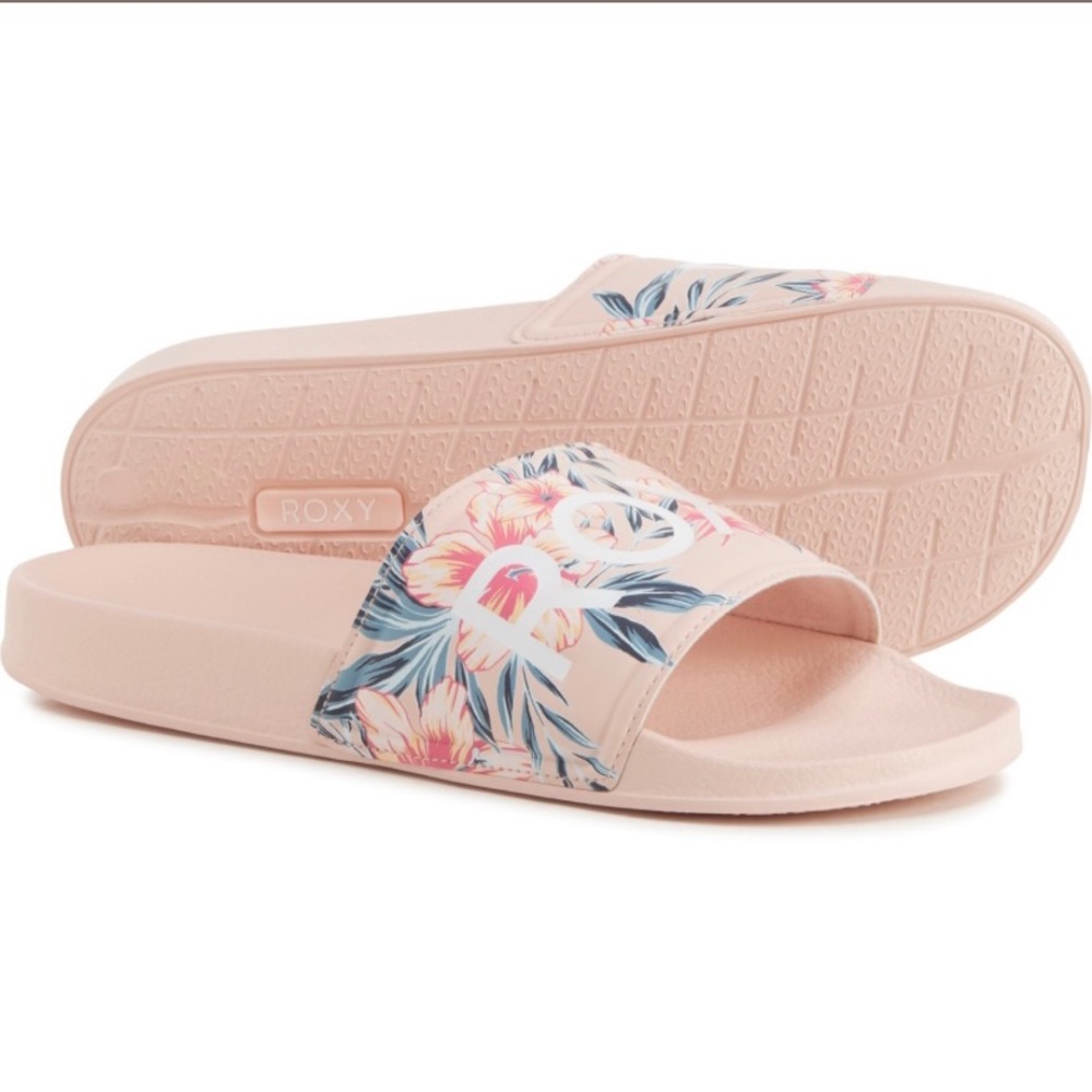 Blush floral womens slides